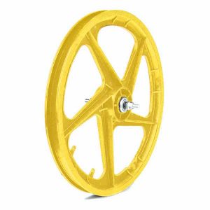 RUEDA DELANTERA PLASTICO BMX , COLOR AMARILLO